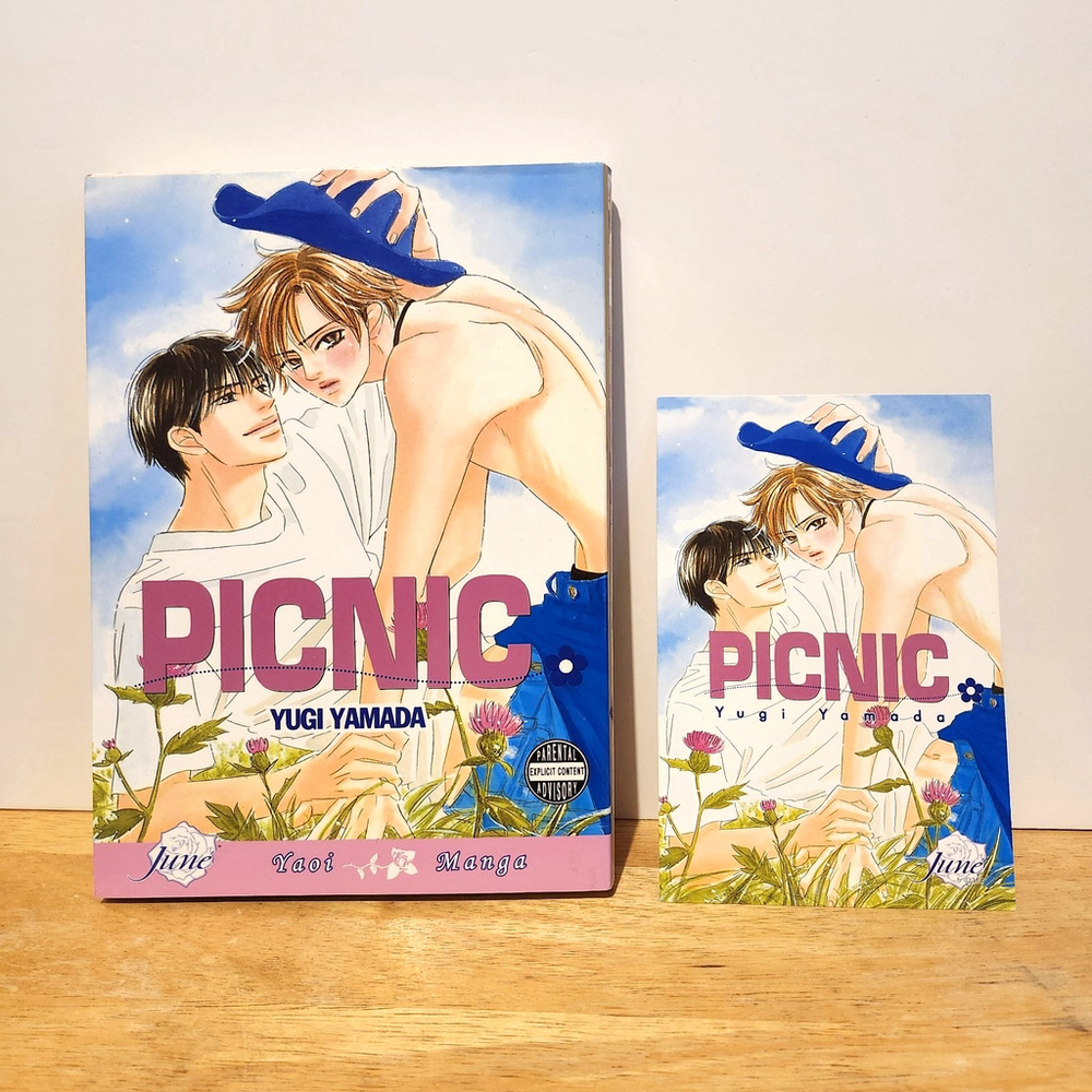 Yugi Yamada Manga Picnic Book + Promo Postcard - RARE OOP Yaoi / BL
